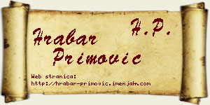 Hrabar Primović vizit kartica